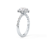 Oval Halo & Pave Lab Grown Diamond Engagement Ring
