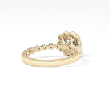 Cushion Halo & Pave Lab Grown Diamond Engagement Ring