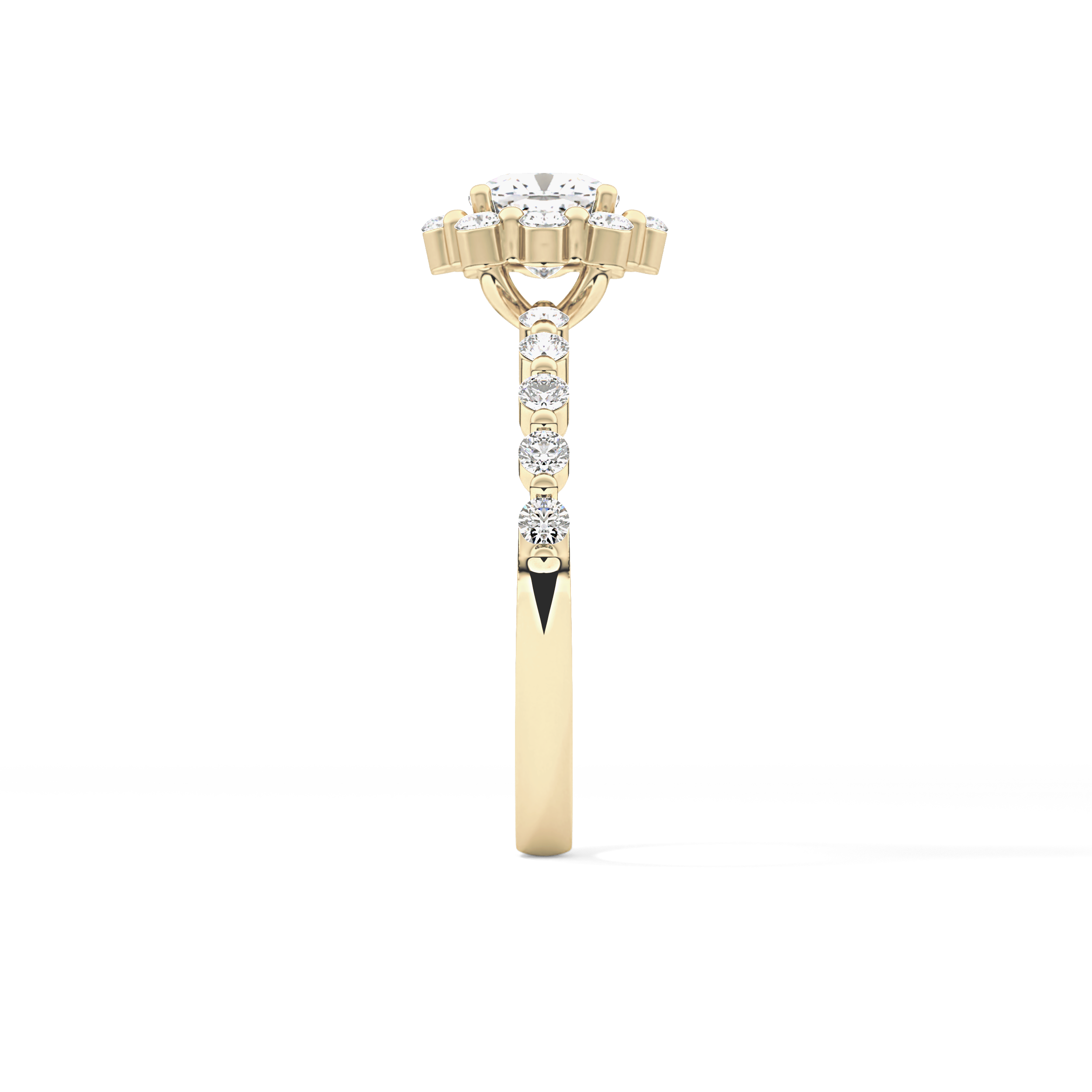 Cushion Halo & Pave Lab Grown Diamond Engagement Ring