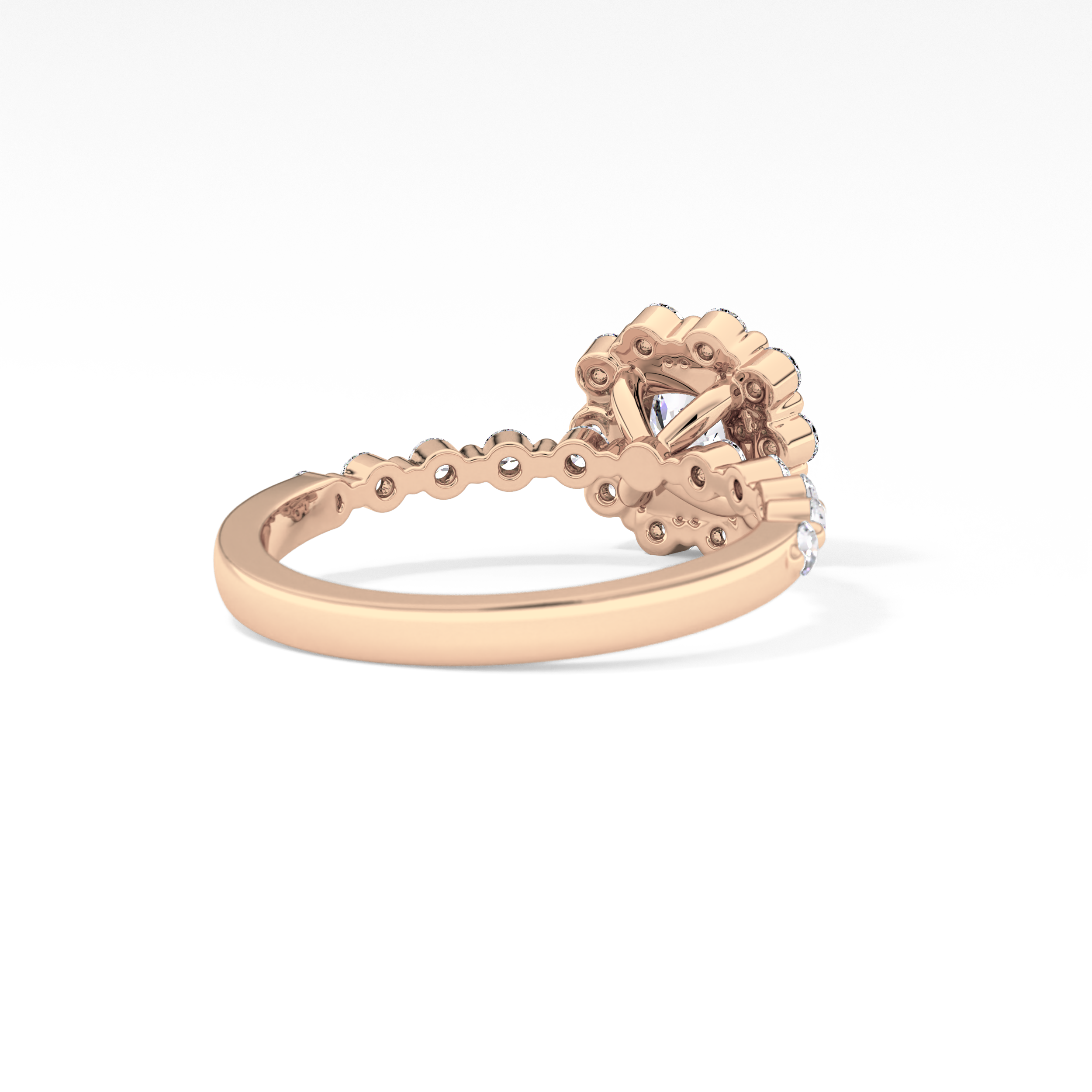 Cushion Halo & Pave Lab Grown Diamond Engagement Ring
