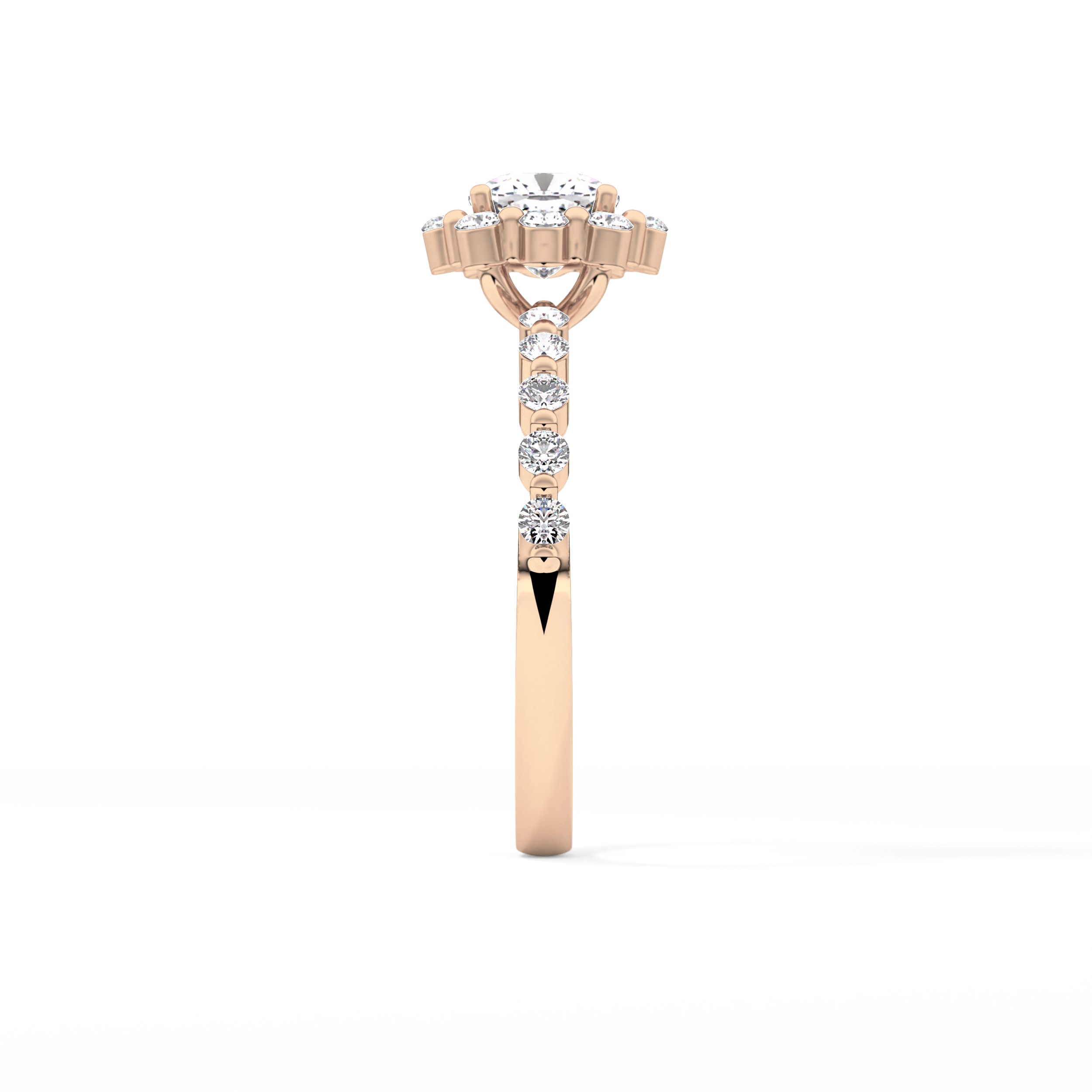 Cushion Halo & Pave Lab Grown Diamond Engagement Ring