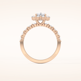 0.86 CT Cushion Shaped Halo & Pave Moissanite Engagement Ring