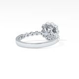 Cushion Halo & Pave Lab Grown Diamond Engagement Ring