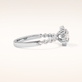 0.86 CT Cushion Shaped Halo & Pave Moissanite Engagement Ring