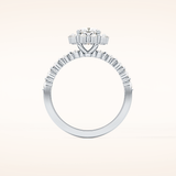 0.86 CT Cushion Shaped Halo & Pave Moissanite Engagement Ring