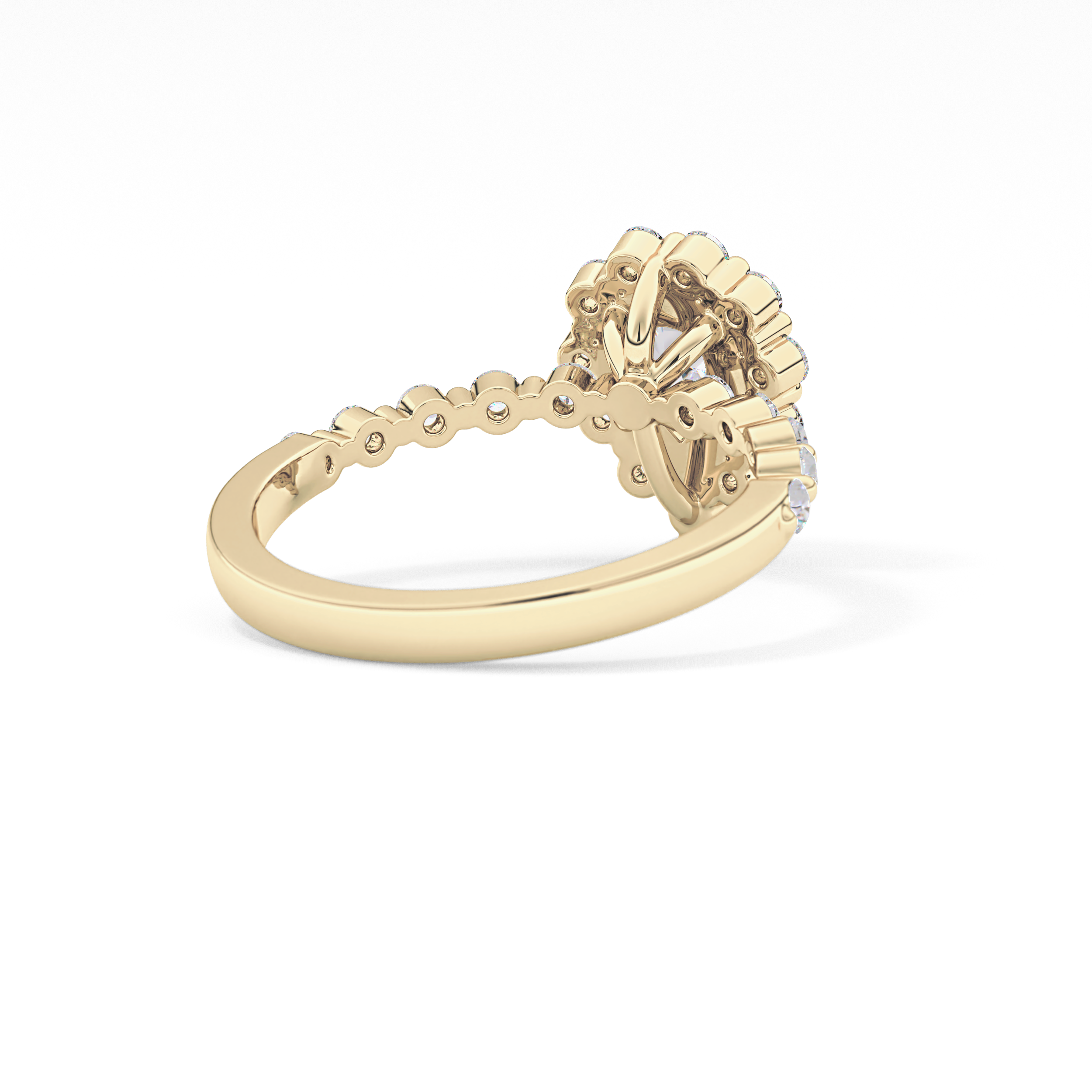 Pear Halo & Pave Lab Grown Diamond Engagement Ring