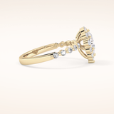 0.81 CT Pear Shaped Halo & Pave Moissanite Engagement Ring
