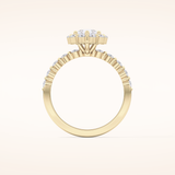 0.81 CT Pear Shaped Halo & Pave Moissanite Engagement Ring