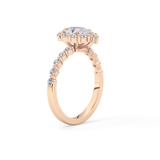 Pear Halo & Pave Lab Grown Diamond Engagement Ring