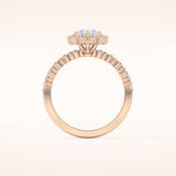 0.81 CT Pear Shaped Halo & Pave Moissanite Engagement Ring