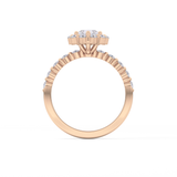 Pear Halo & Pave Lab Grown Diamond Engagement Ring