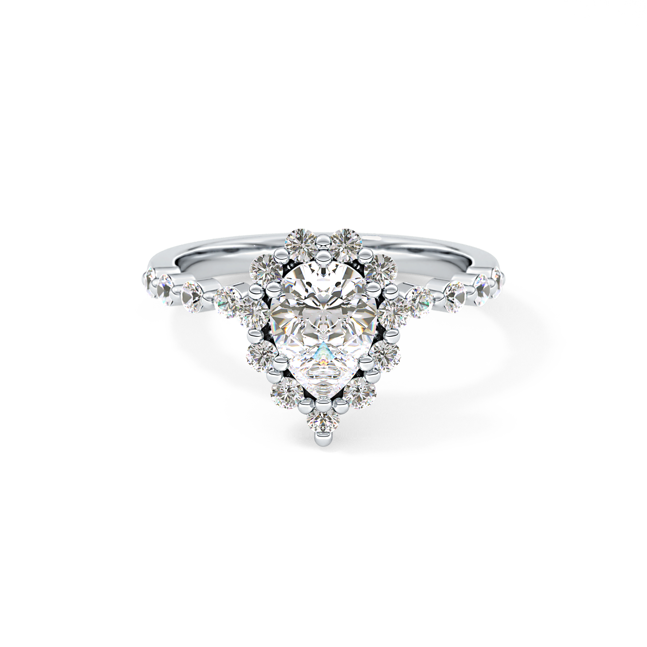 Pear Halo & Pave Lab Grown Diamond Engagement Ring