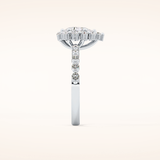 0.81 CT Pear Shaped Halo & Pave Moissanite Engagement Ring