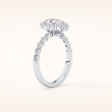 0.81 CT Pear Shaped Halo & Pave Moissanite Engagement Ring
