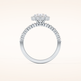 0.81 CT Pear Shaped Halo & Pave Moissanite Engagement Ring
