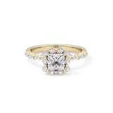 Princess Halo & Pave Lab Grown Diamond Engagement Ring