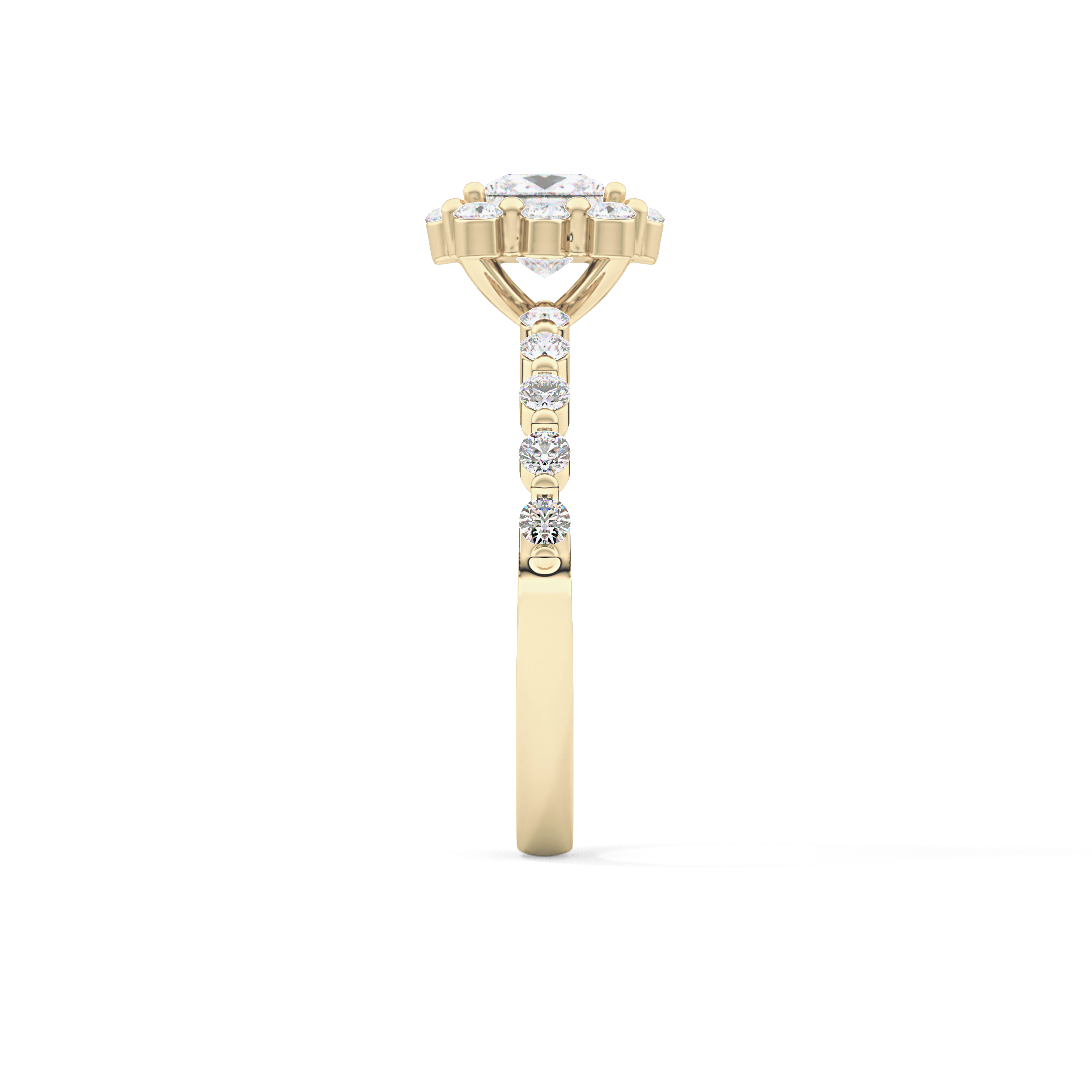 Princess Halo & Pave Lab Grown Diamond Engagement Ring