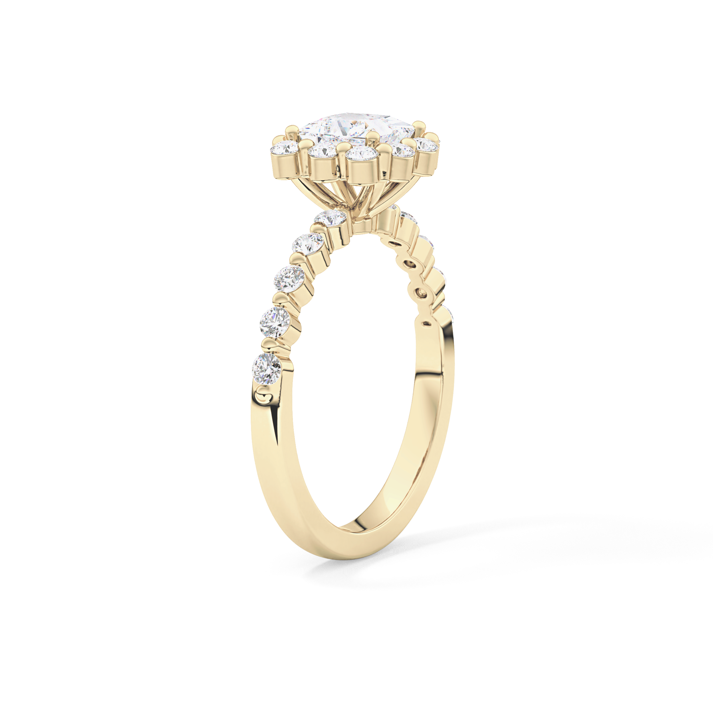 Princess Halo & Pave Lab Grown Diamond Engagement Ring