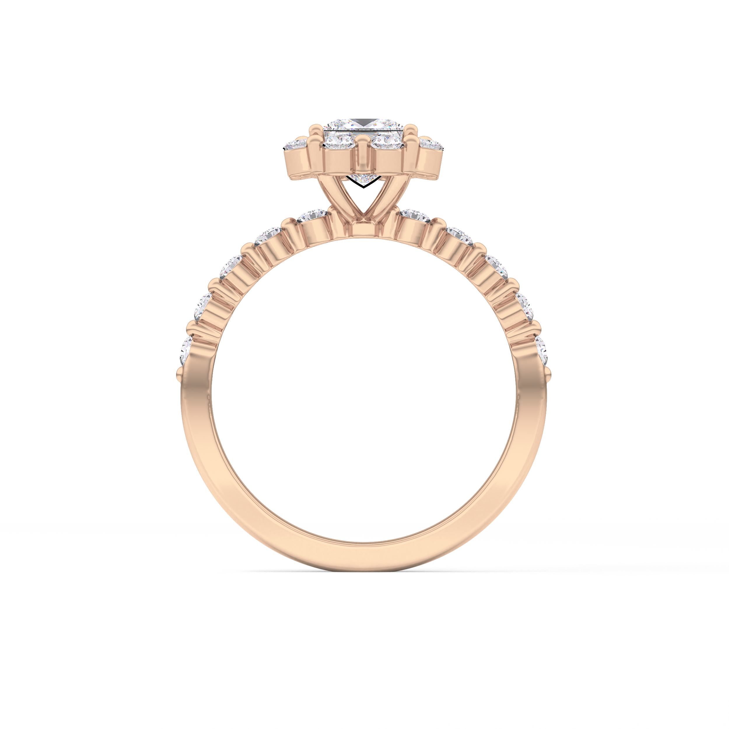 Princess Halo & Pave Lab Grown Diamond Engagement Ring