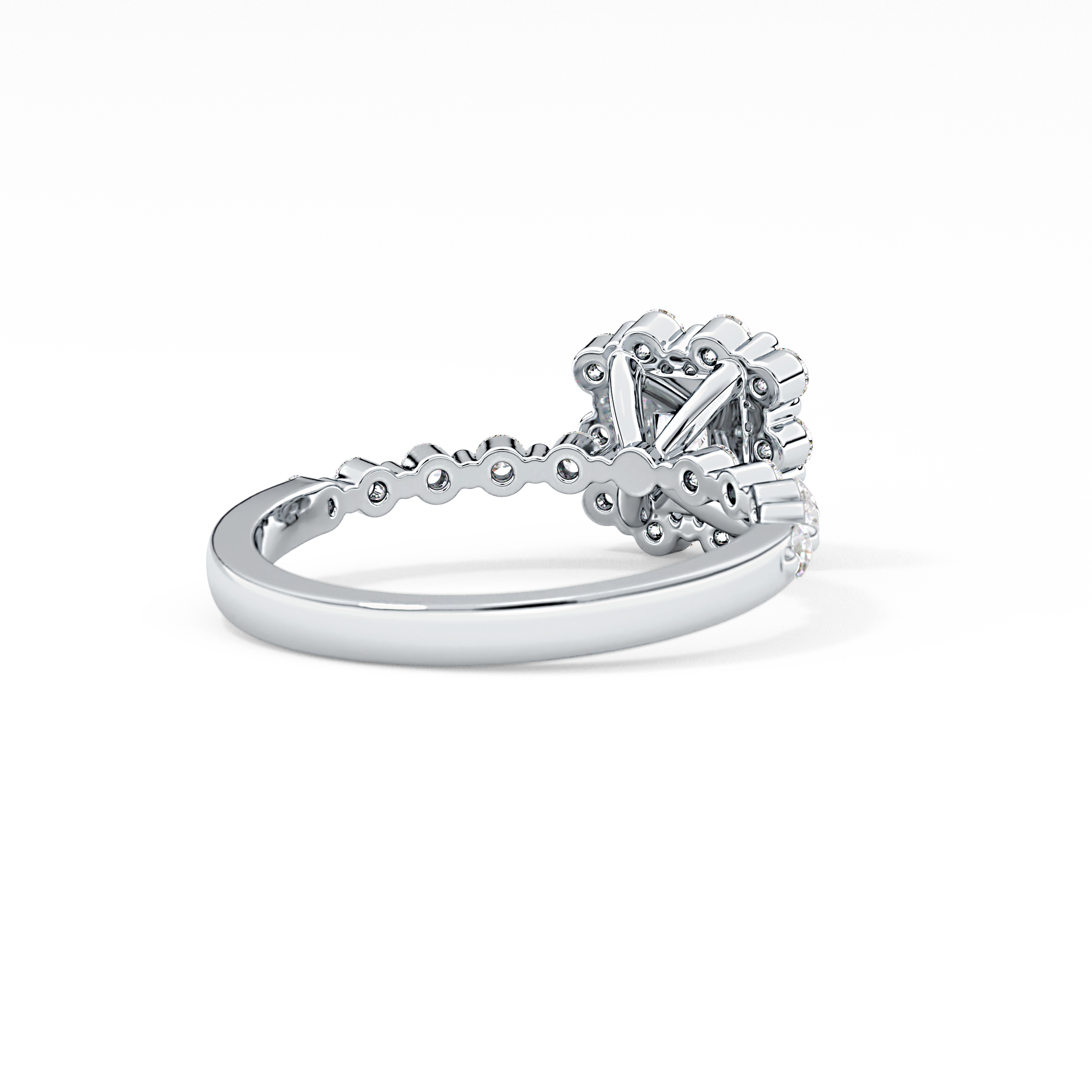 Princess Halo & Pave Lab Grown Diamond Engagement Ring