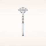 0.78 CT Princess Shaped Halo & Pave Moissanite Engagement Ring