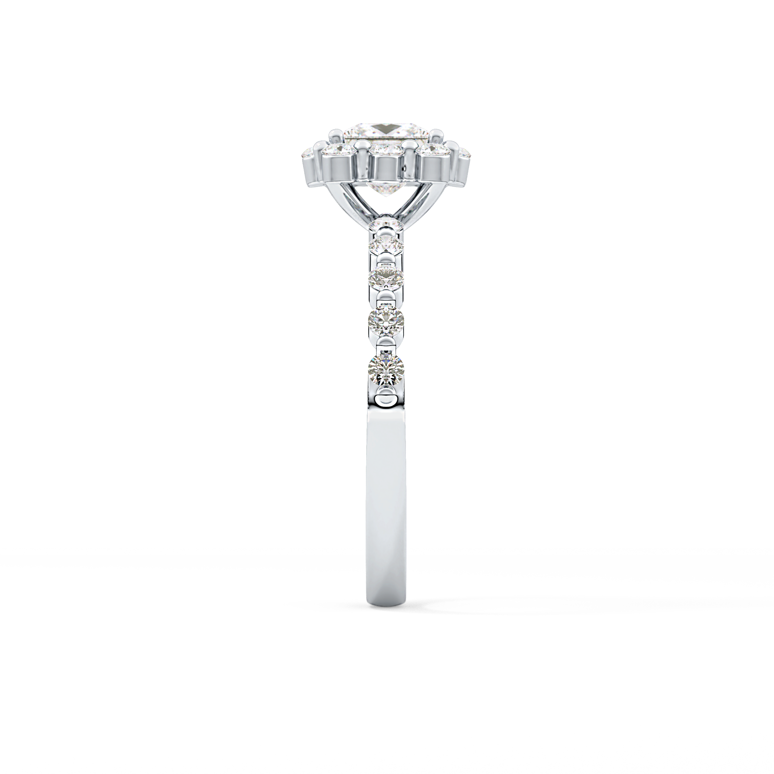 Princess Halo & Pave Lab Grown Diamond Engagement Ring