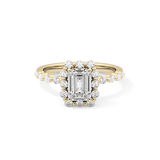 Emerald Halo & Pave Lab Grown Diamond Engagement Ring