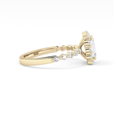 Emerald Halo & Pave Lab Grown Diamond Engagement Ring