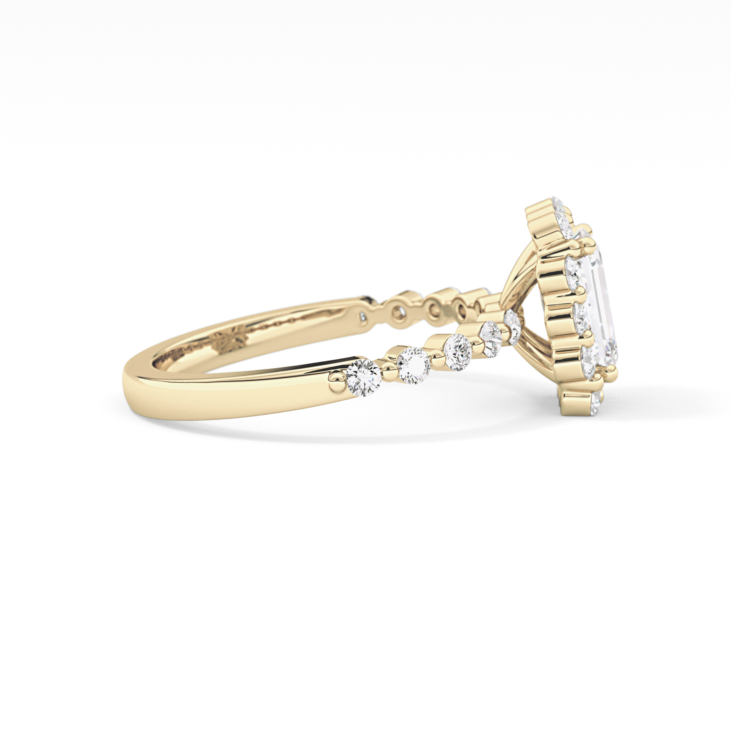 Emerald Halo & Pave Lab Grown Diamond Engagement Ring