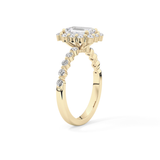 Emerald Halo & Pave Lab Grown Diamond Engagement Ring