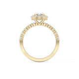 Emerald Halo & Pave Lab Grown Diamond Engagement Ring