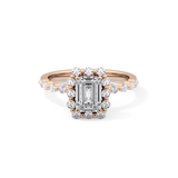 Emerald Halo & Pave Lab Grown Diamond Engagement Ring
