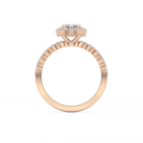 Emerald Halo & Pave Lab Grown Diamond Engagement Ring