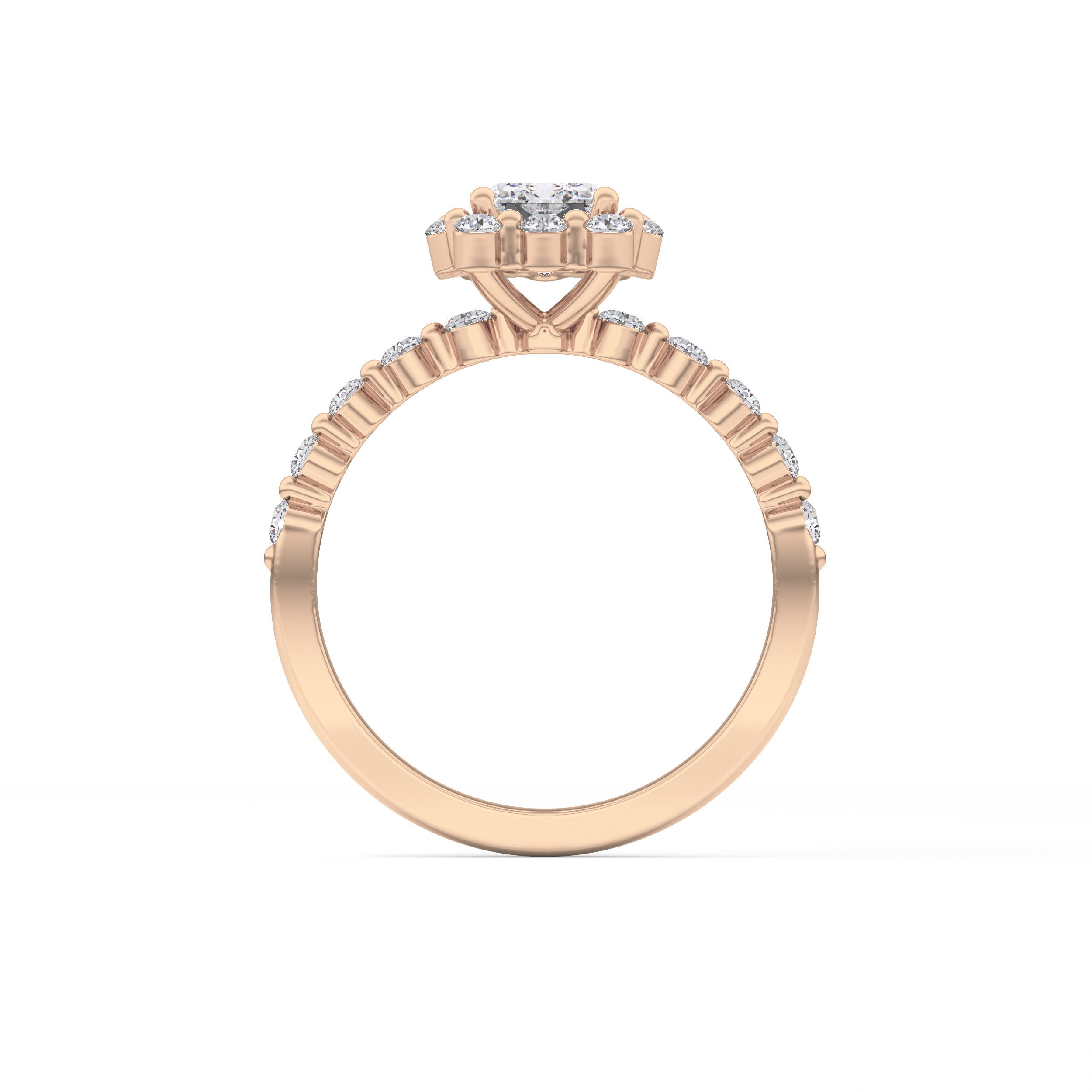 Emerald Halo & Pave Lab Grown Diamond Engagement Ring