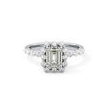 Emerald Halo & Pave Lab Grown Diamond Engagement Ring