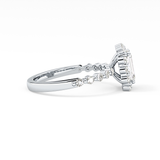 Emerald Halo & Pave Lab Grown Diamond Engagement Ring