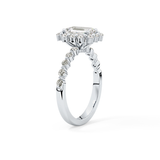 Emerald Halo & Pave Lab Grown Diamond Engagement Ring