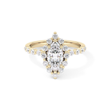 Marquise Halo & Pave Lab Grown Diamond Engagement Ring