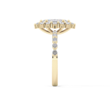 Marquise Halo & Pave Lab Grown Diamond Engagement Ring