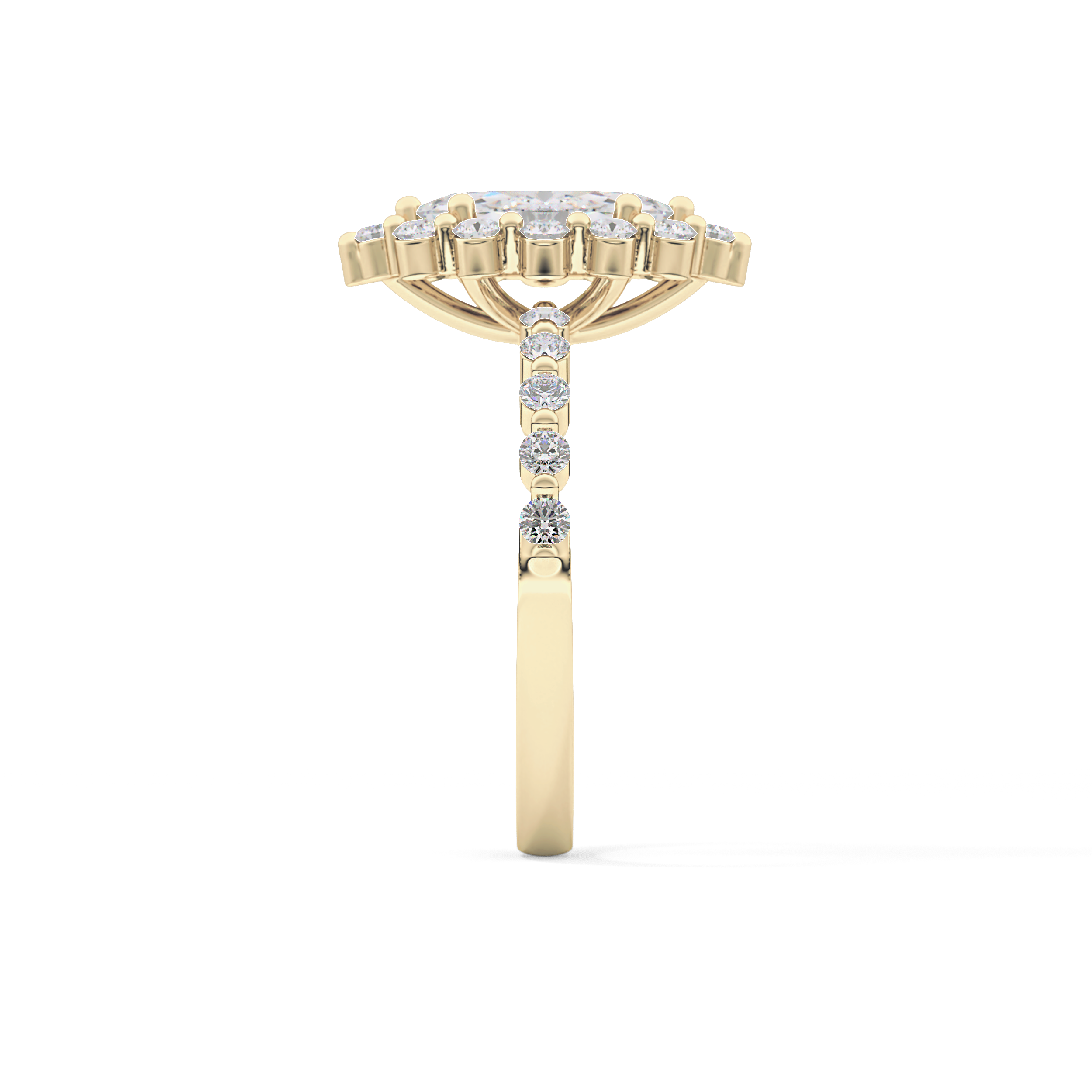 Marquise Halo & Pave Lab Grown Diamond Engagement Ring