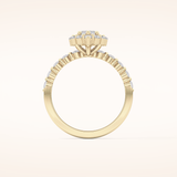 0.82 CT Marquise Shaped Halo & Pave Moissanite Engagement Ring