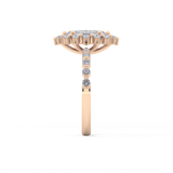 Marquise Halo & Pave Lab Grown Diamond Engagement Ring