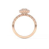 Marquise Halo & Pave Lab Grown Diamond Engagement Ring