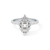 Marquise Halo & Pave Lab Grown Diamond Engagement Ring
