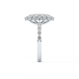 Marquise Halo & Pave Lab Grown Diamond Engagement Ring