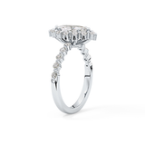 Marquise Halo & Pave Lab Grown Diamond Engagement Ring