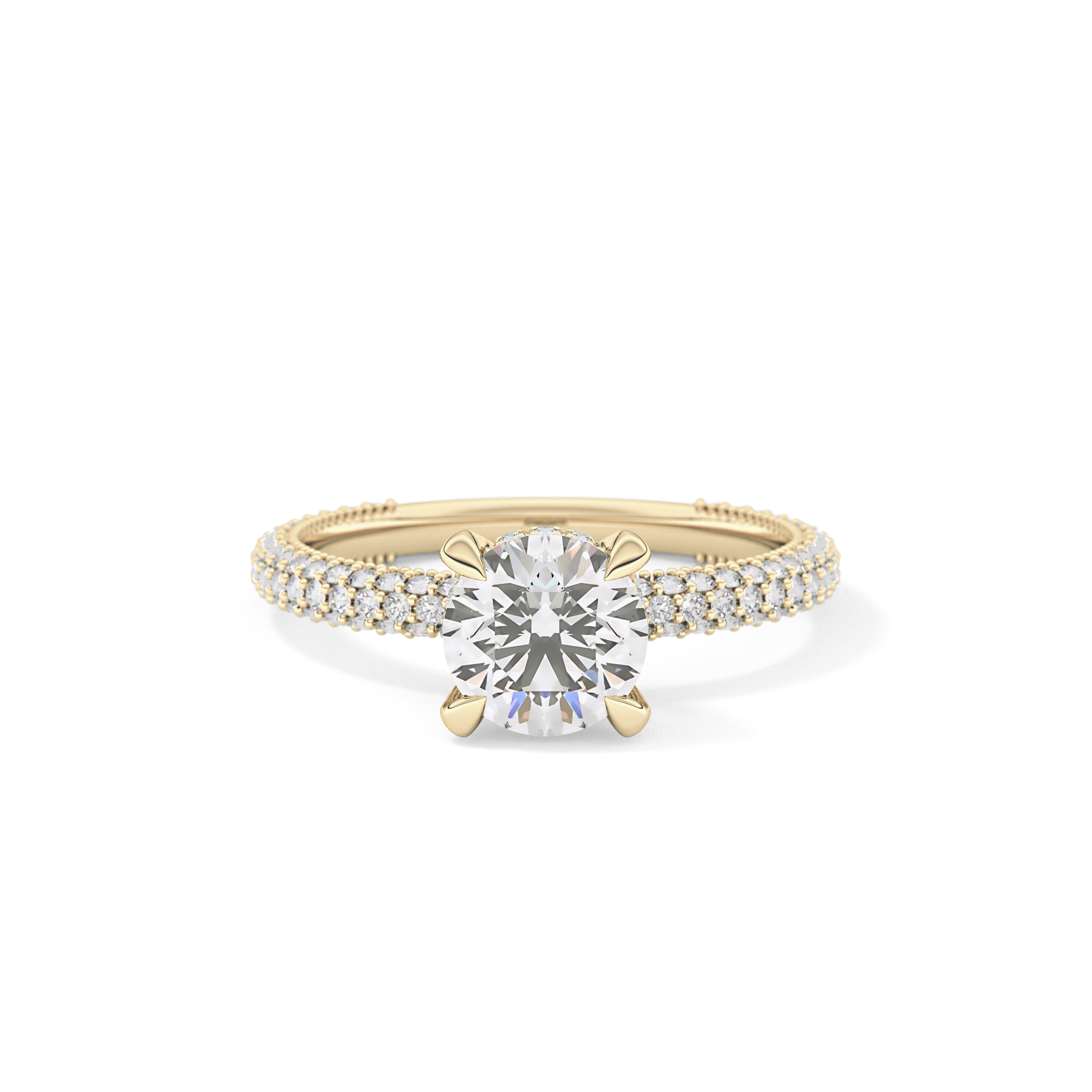 Round Halo & Pave Lab Grown Diamond Engagement Ring