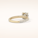 1.03 CT Round Shaped Halo & Pave Moissanite Engagement Ring