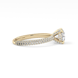 Round Halo & Pave Lab Grown Diamond Engagement Ring