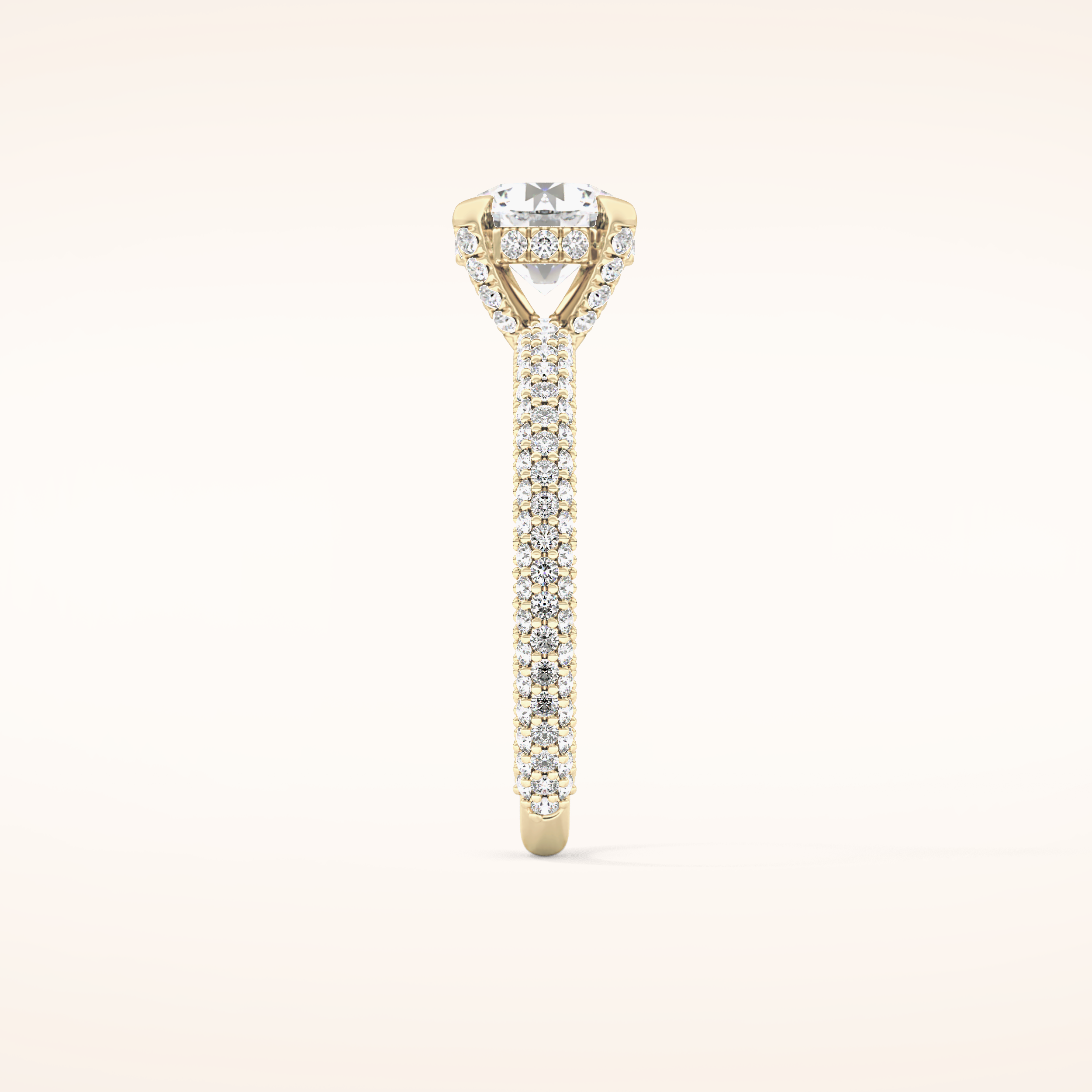 1.03 CT Round Shaped Halo & Pave Moissanite Engagement Ring